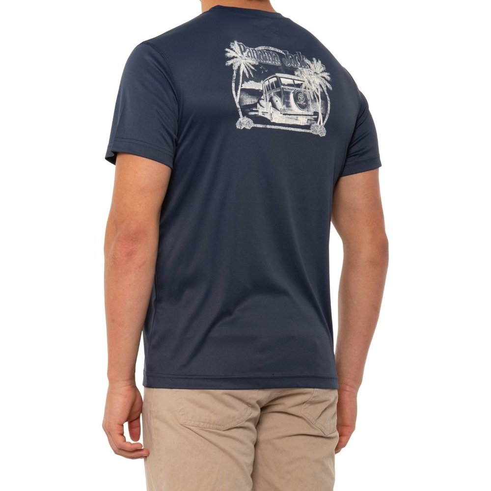 Panama Jack Printed Sun Shirt - UPF 50, Short Sleeve Dark Navy NEW